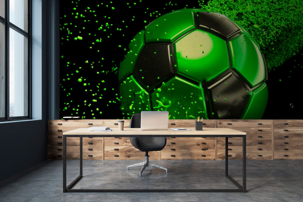 Balón verde con salpicaduras — interior 1