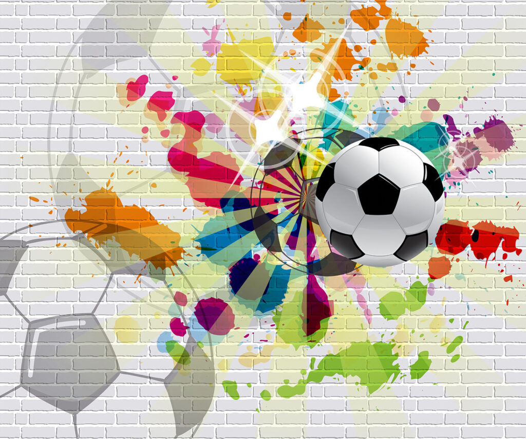 Balón entre colores vivos — diseño completo