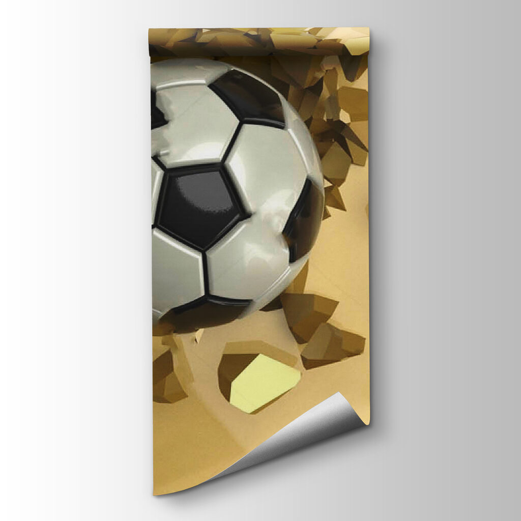 Balón atravesando muro dorado — vista del producto