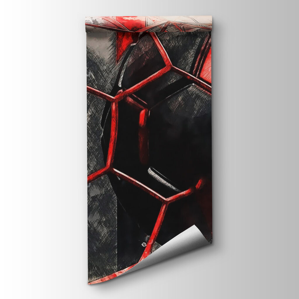 Balón rojo contra red — vista del producto