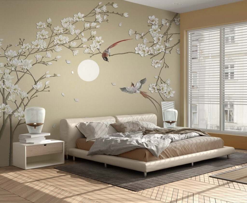 Pájaros sobre flor primaveral — interior 2