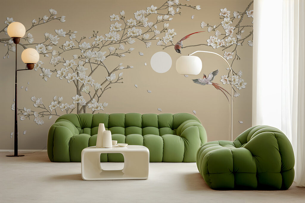 Pájaros sobre flor primaveral — interior 4