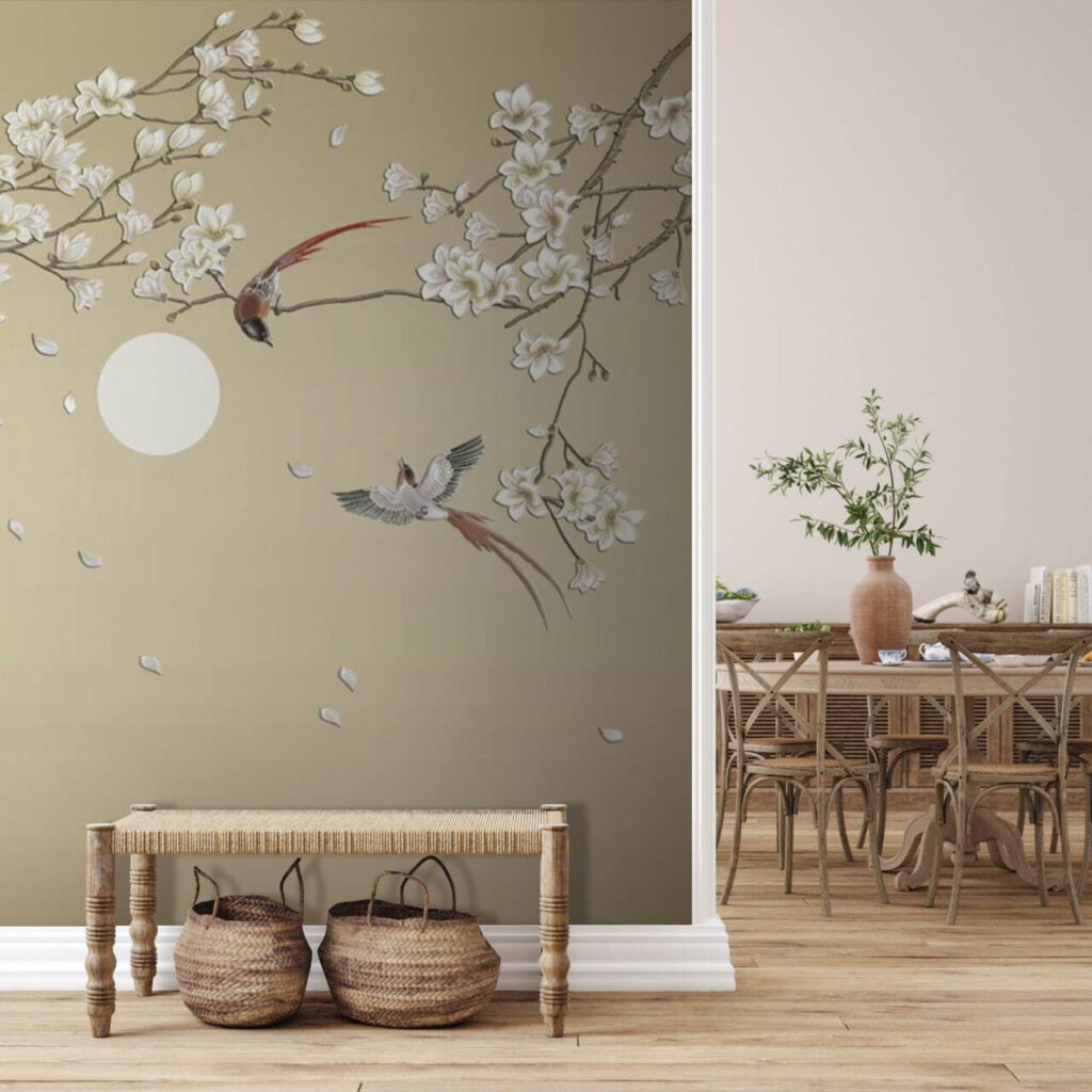 Pájaros sobre flor primaveral — interior 3