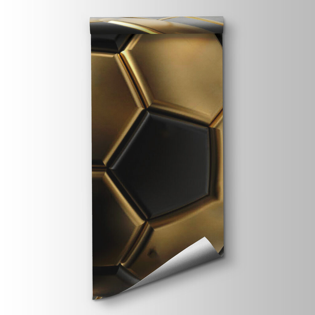 Balón dorado sobre malla — vista del producto
