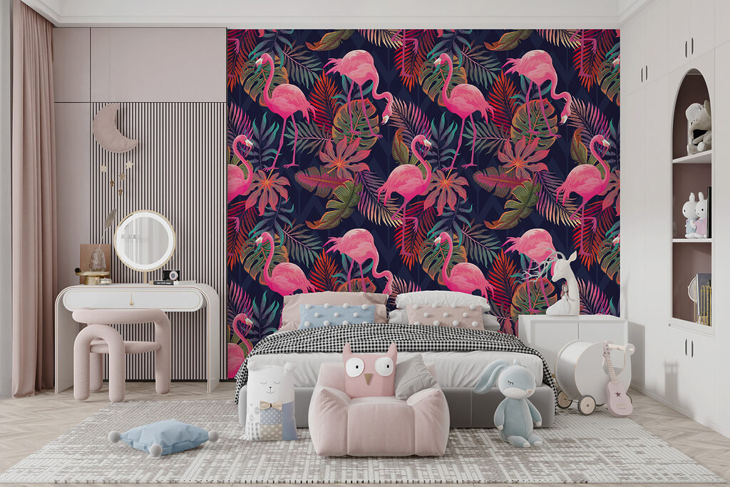 Flamencos sobre azul noche — interior 4