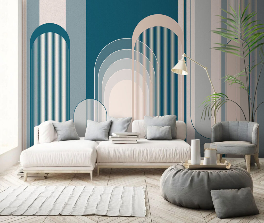 Arcos pastel en franjas — interior 3