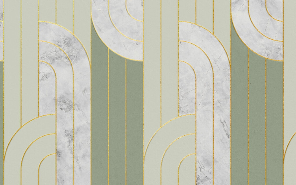 Arcos y líneas doradas — diseño completo