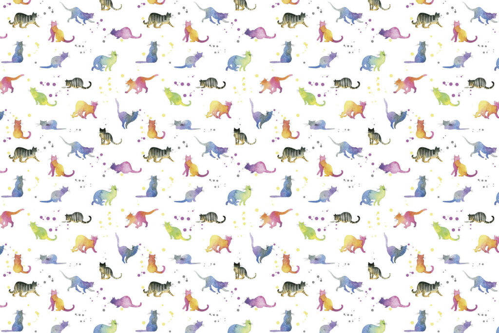 Gatitos en acuarela — diseño completo