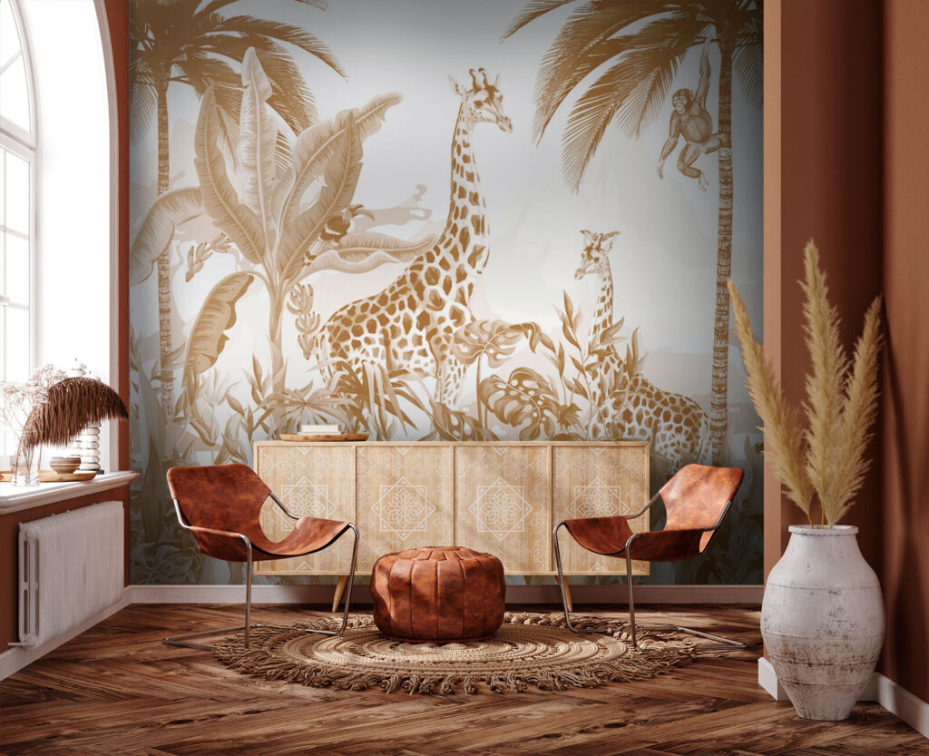 Jirafas en verde dorado — interior 3