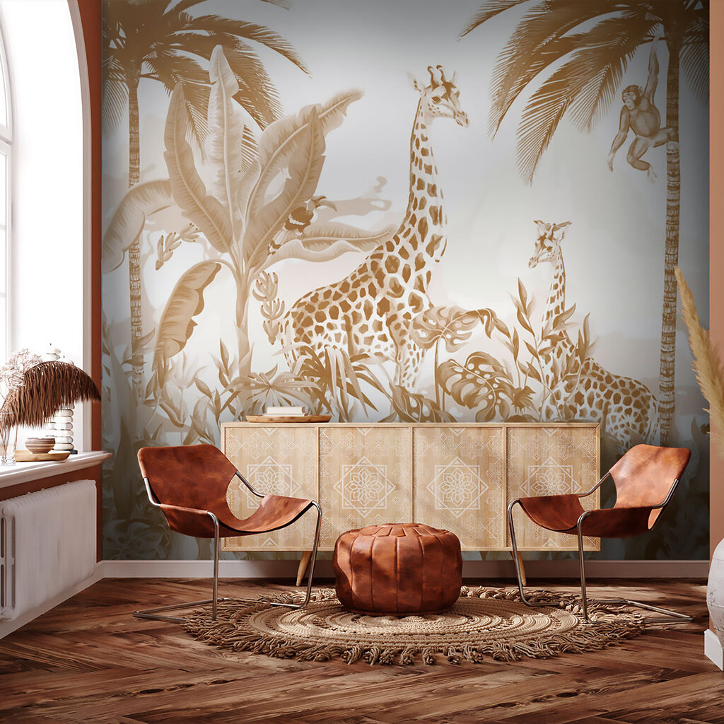 Jirafas en verde dorado — interior 5
