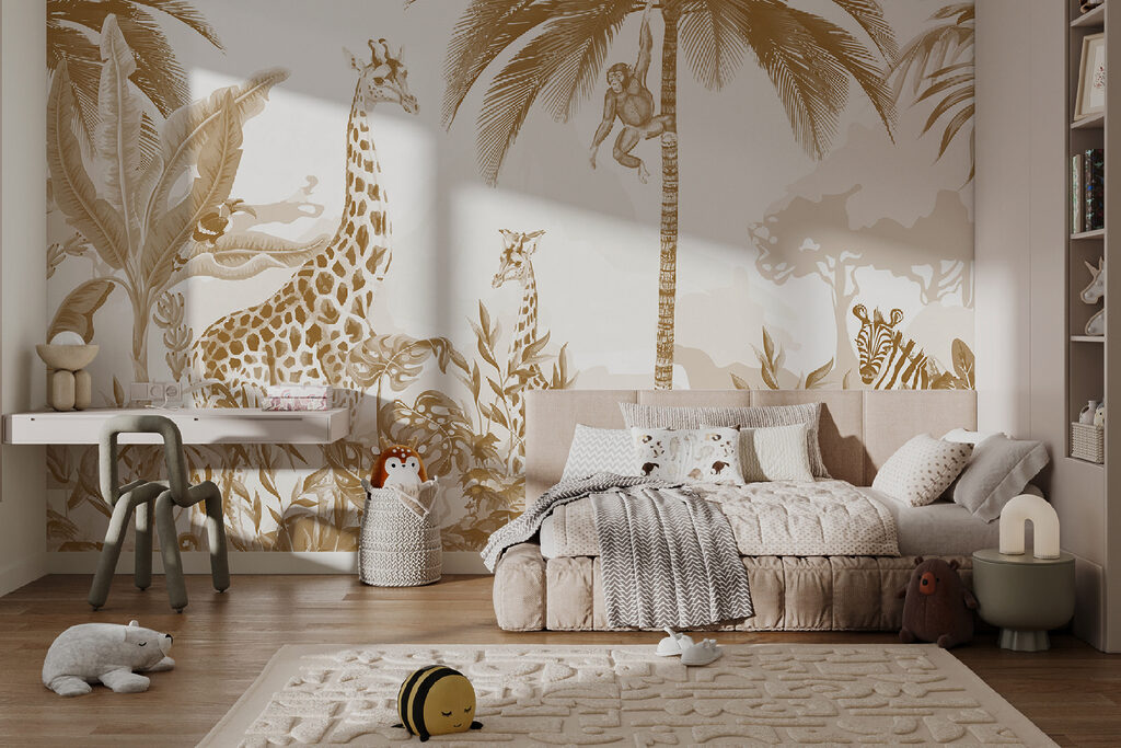 Jirafas en verde dorado — interior 6