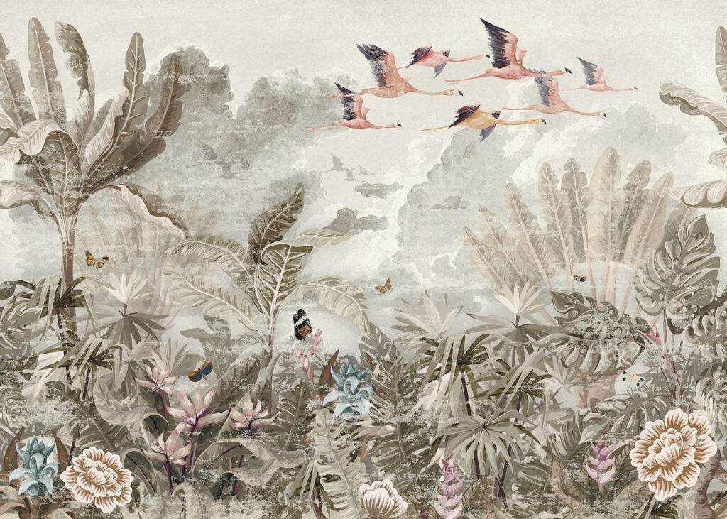 Vuelo sobre las flores — diseño completo