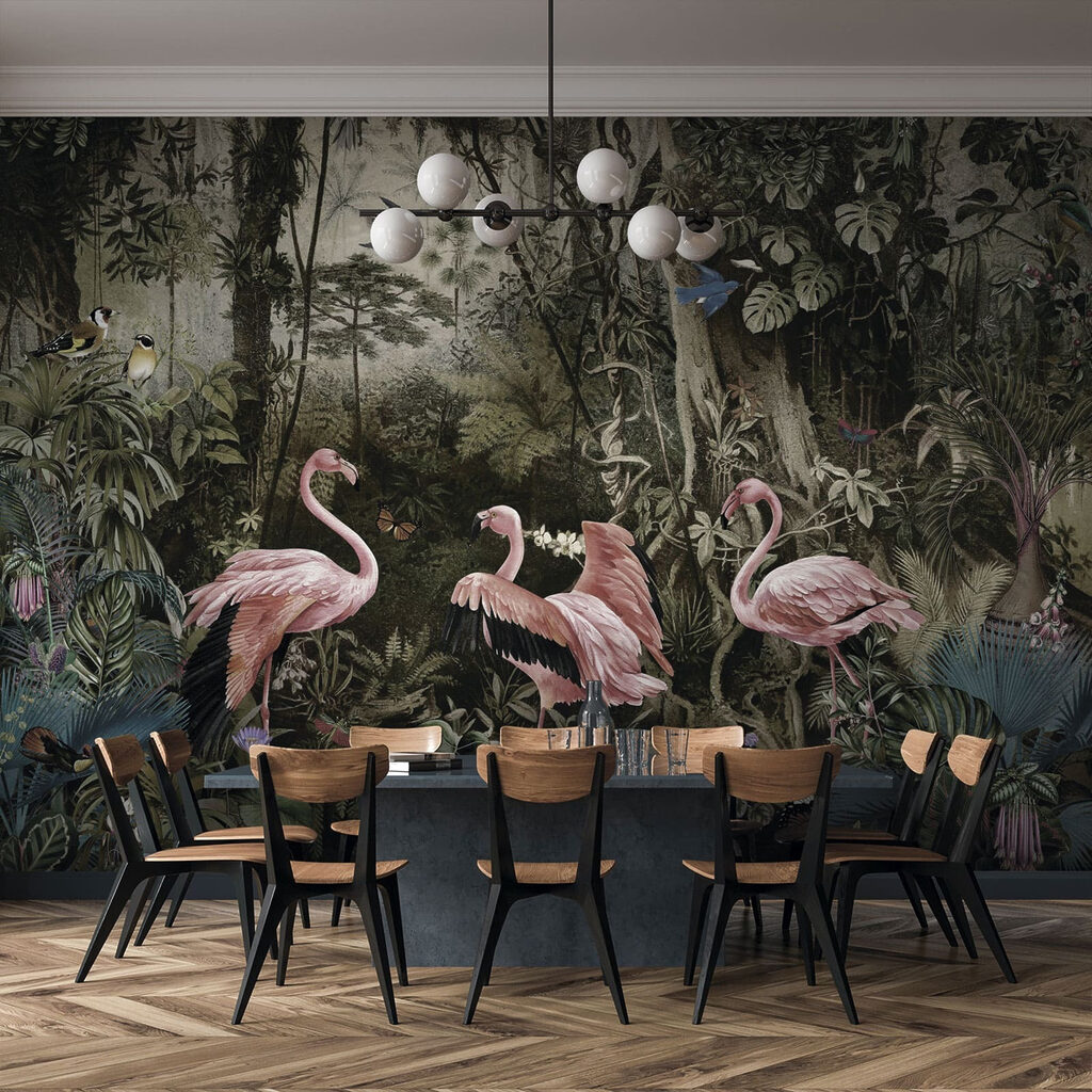 Flamencos entre troncos antiguos — interior 6