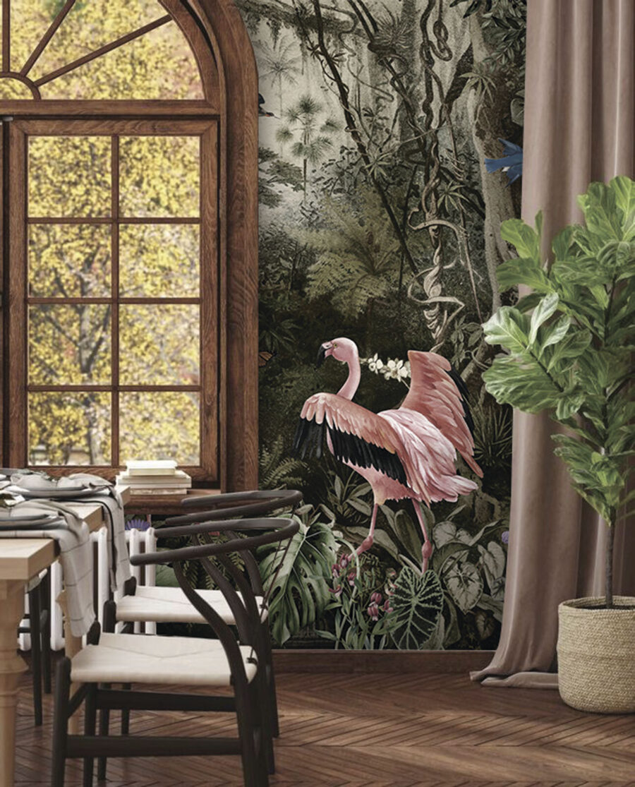 Flamencos entre troncos antiguos — interior 5