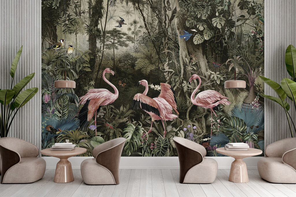 Flamencos entre troncos antiguos — interior 7