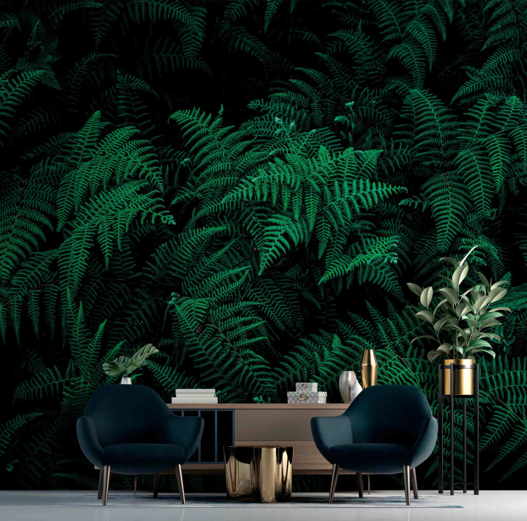 Helechos verdes en sombra — interior 1