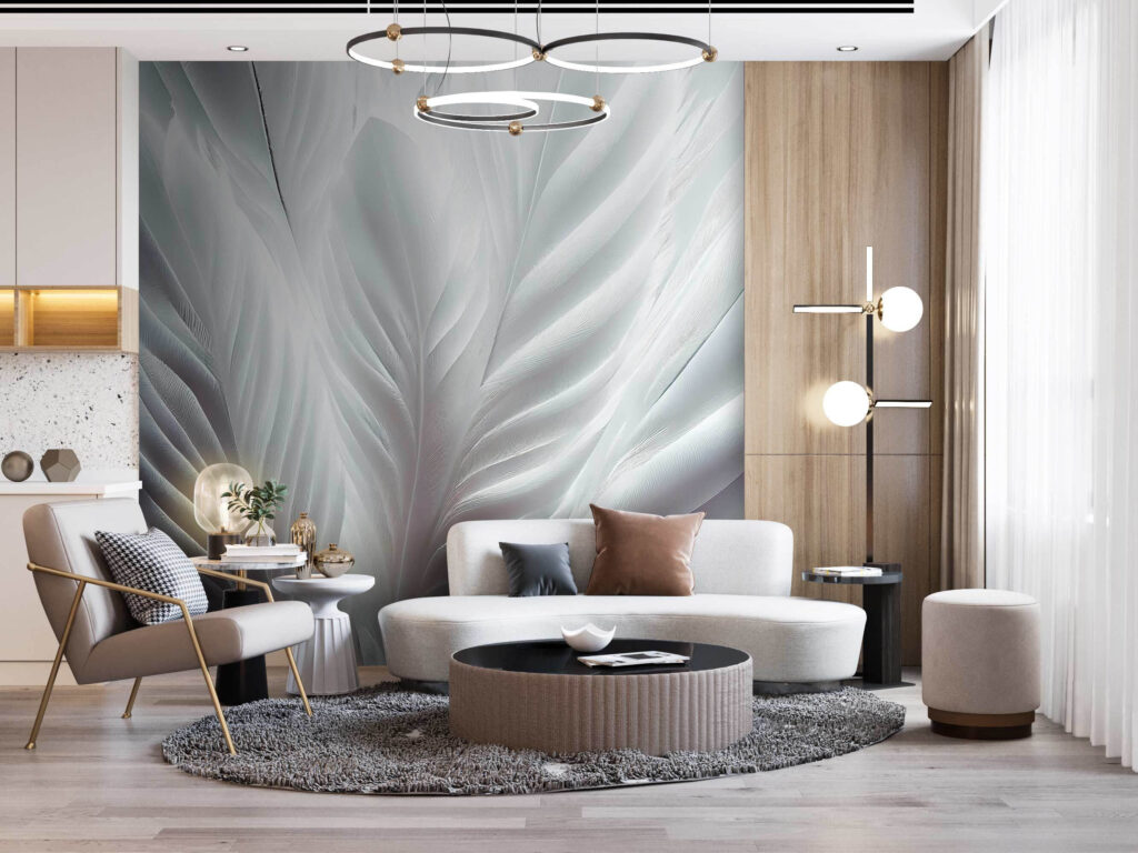 Plumas blancas de cerca — interior 2