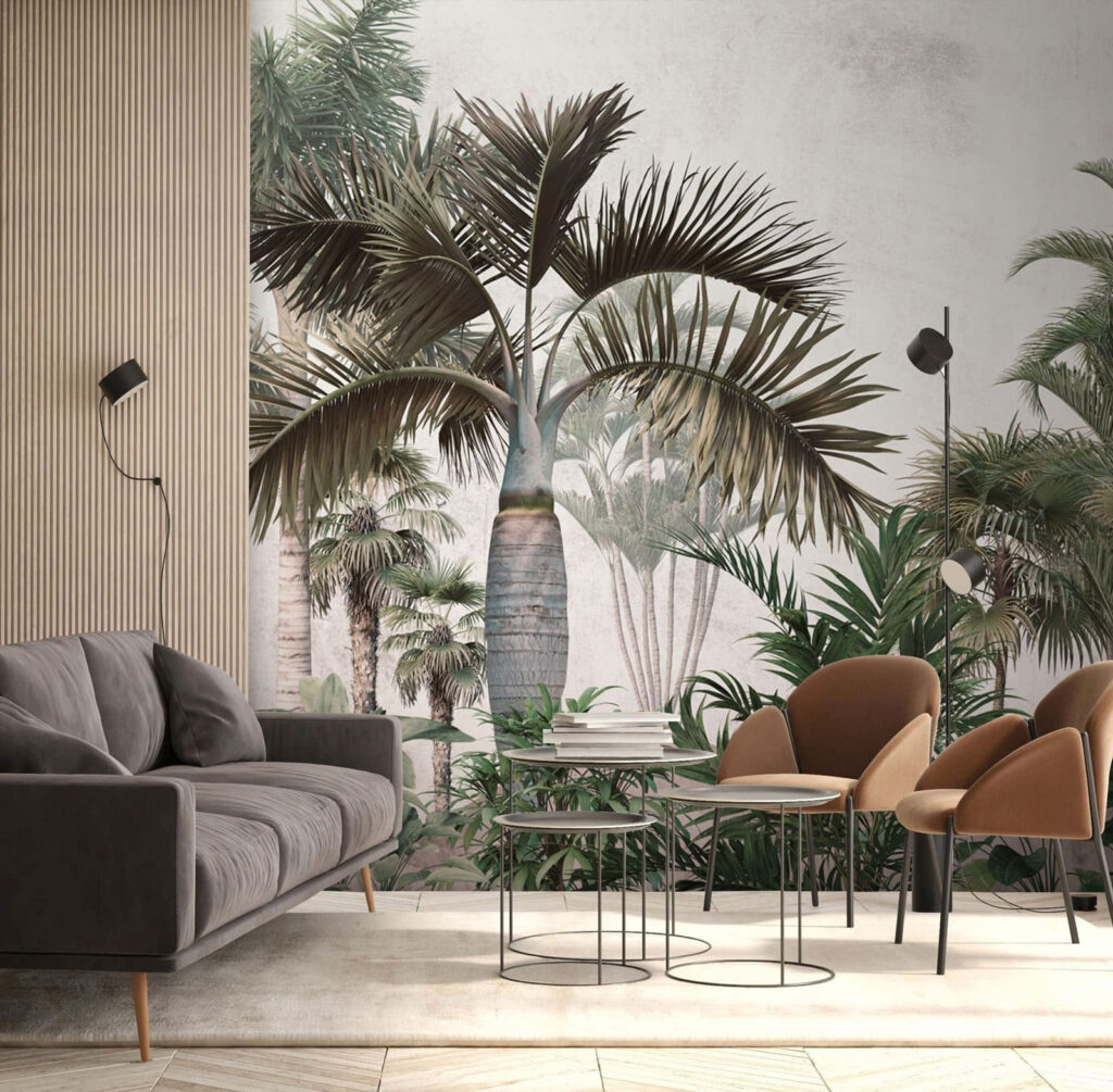 Palmeras altas en niebla — interior 2