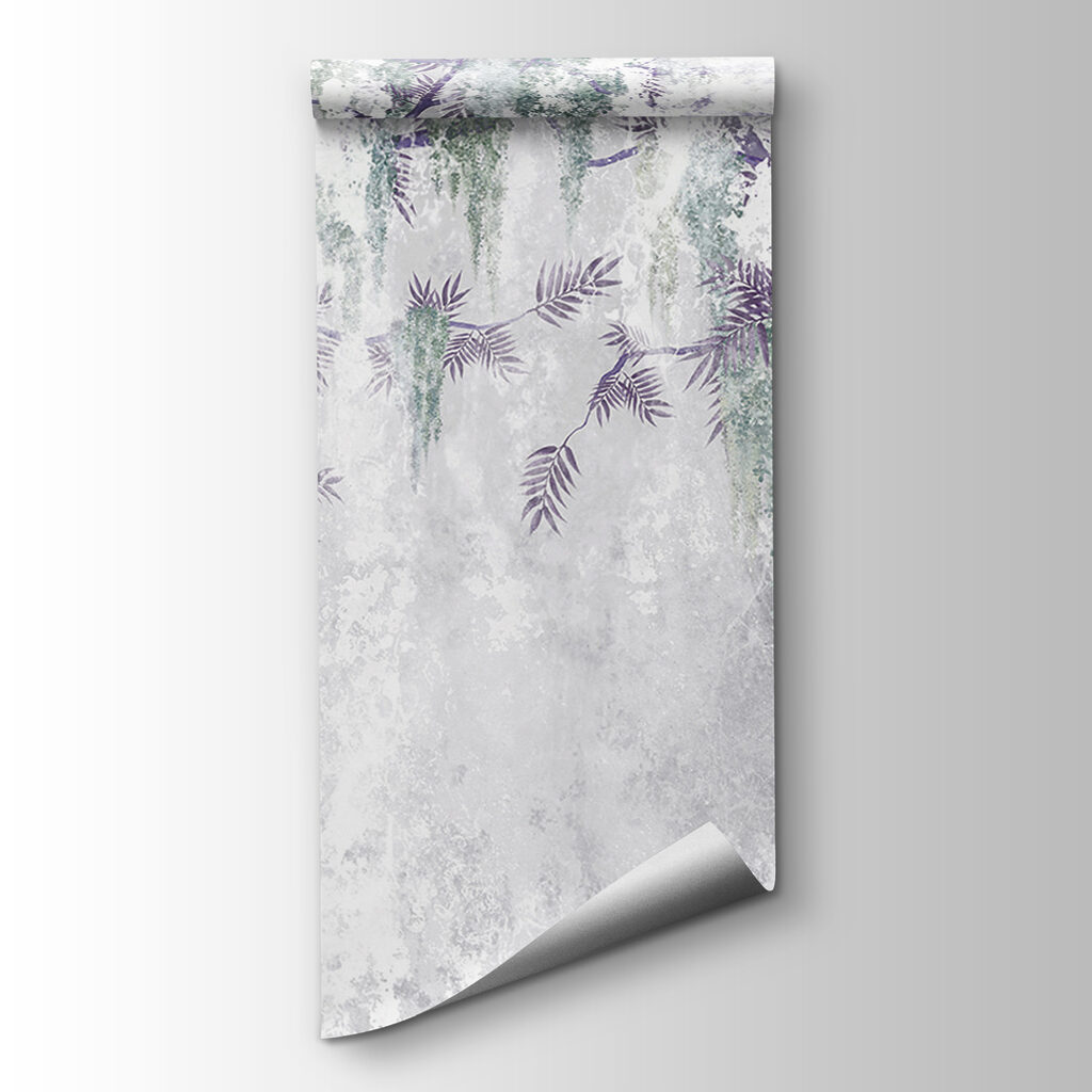 Ramas moradas sobre pintura — vista del producto