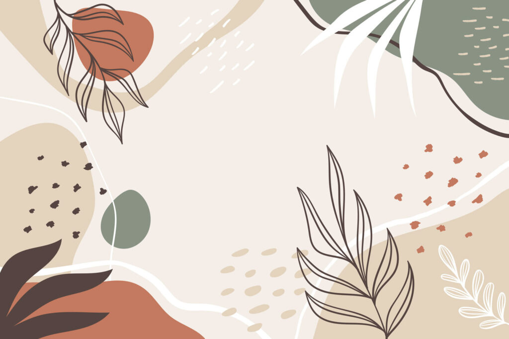 Hojas y formas juguetonas — diseño completo
