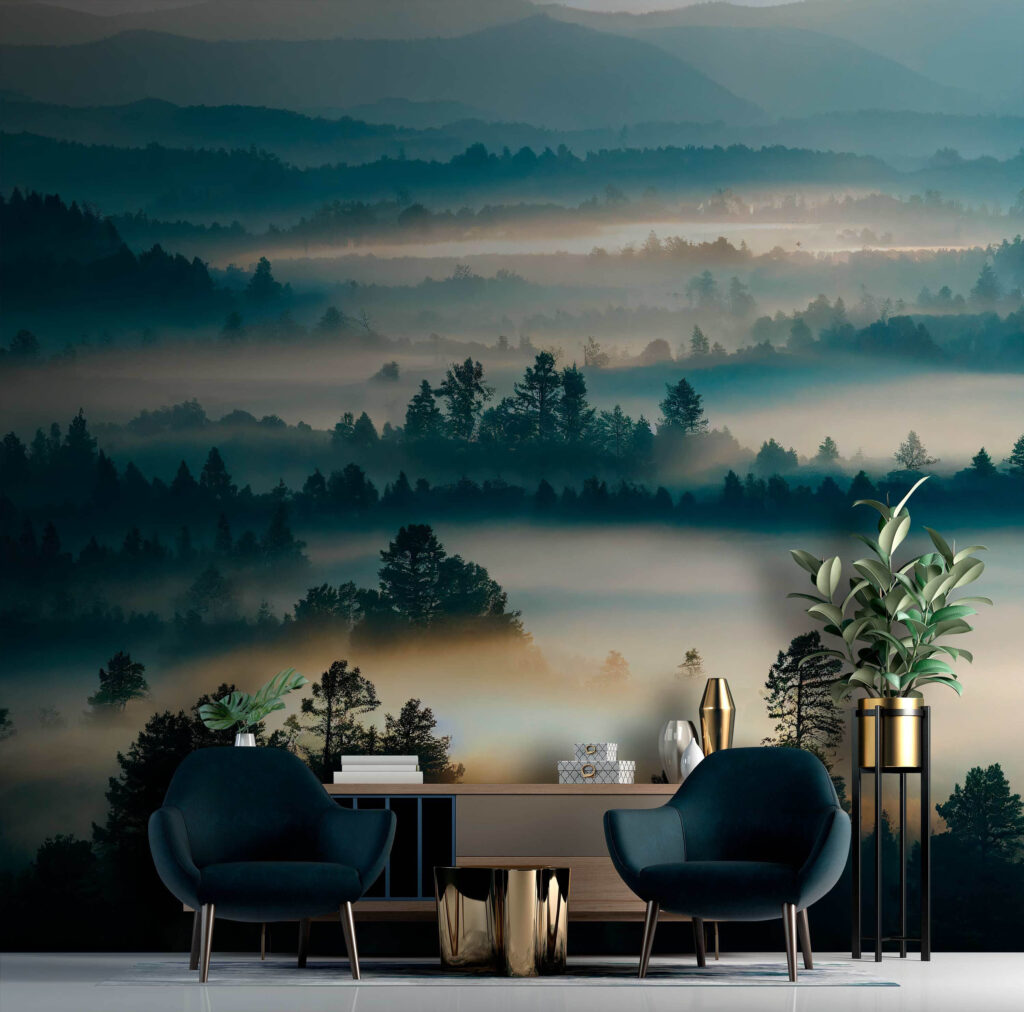 Niebla entre colinas azules — interior 1