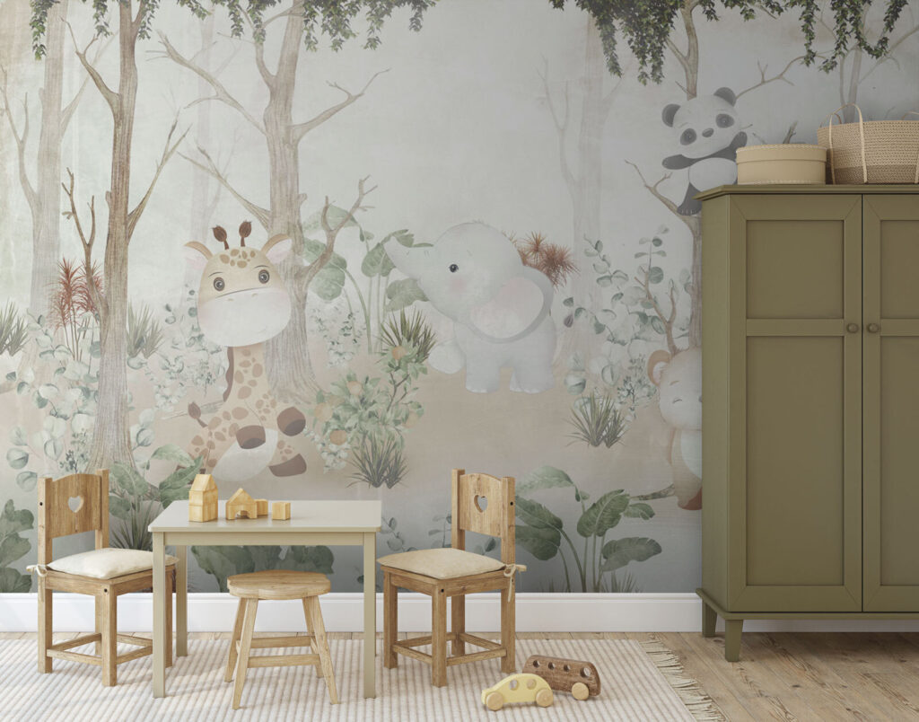 Animalitos entre árboles pálidos — interior 3