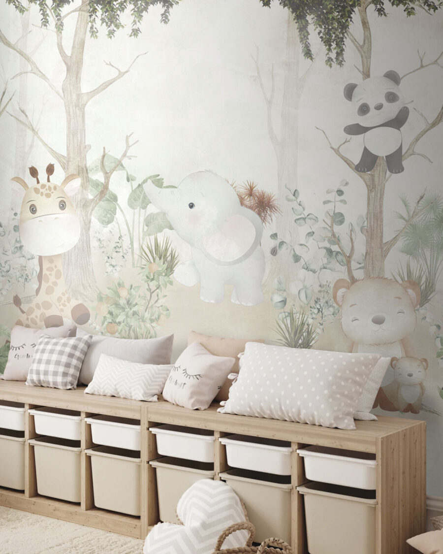 Animalitos entre árboles pálidos — interior 5
