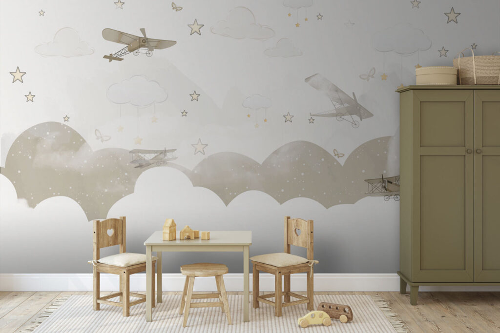 Avionetas sobre nubes redondas — interior 1