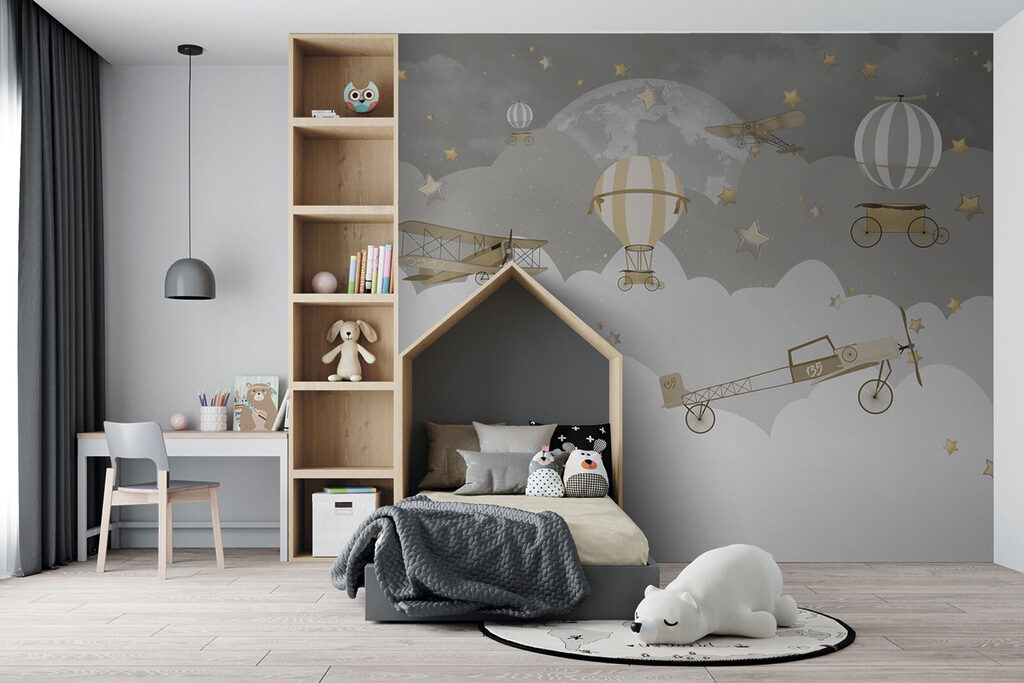 Globos sobre nubes grises — interior 6