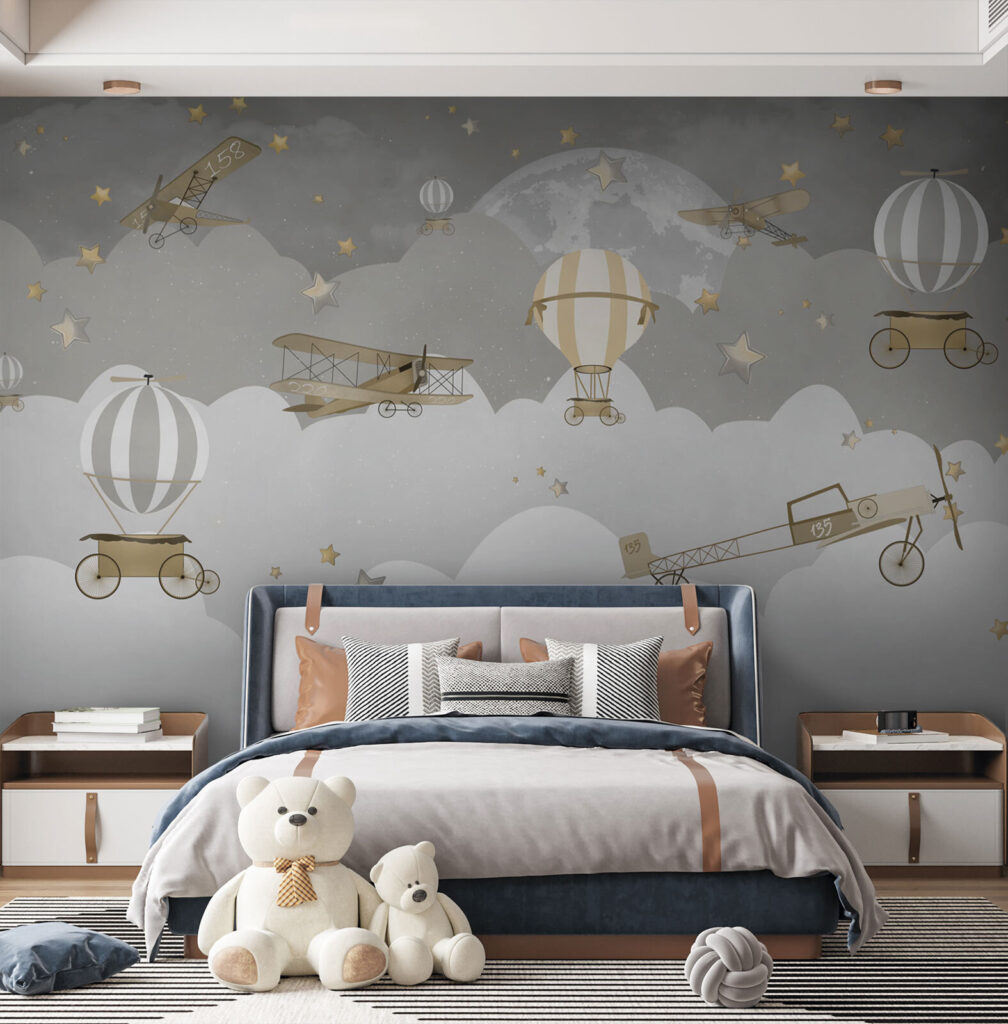 Globos sobre nubes grises — interior 2