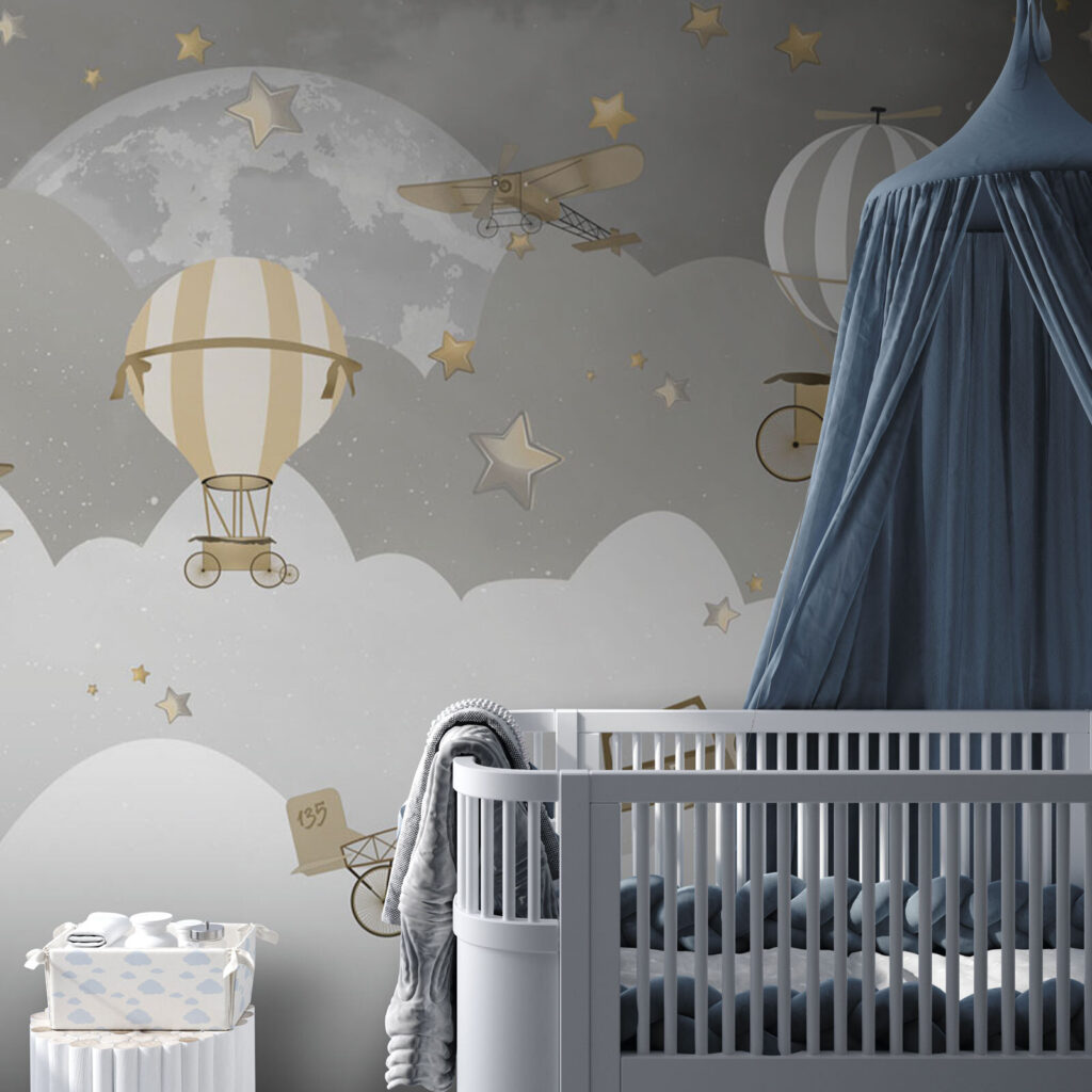Globos sobre nubes grises — interior 3