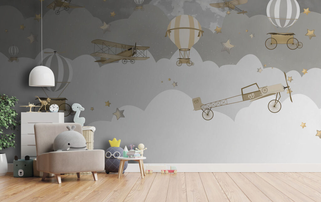 Globos sobre nubes grises — interior 4