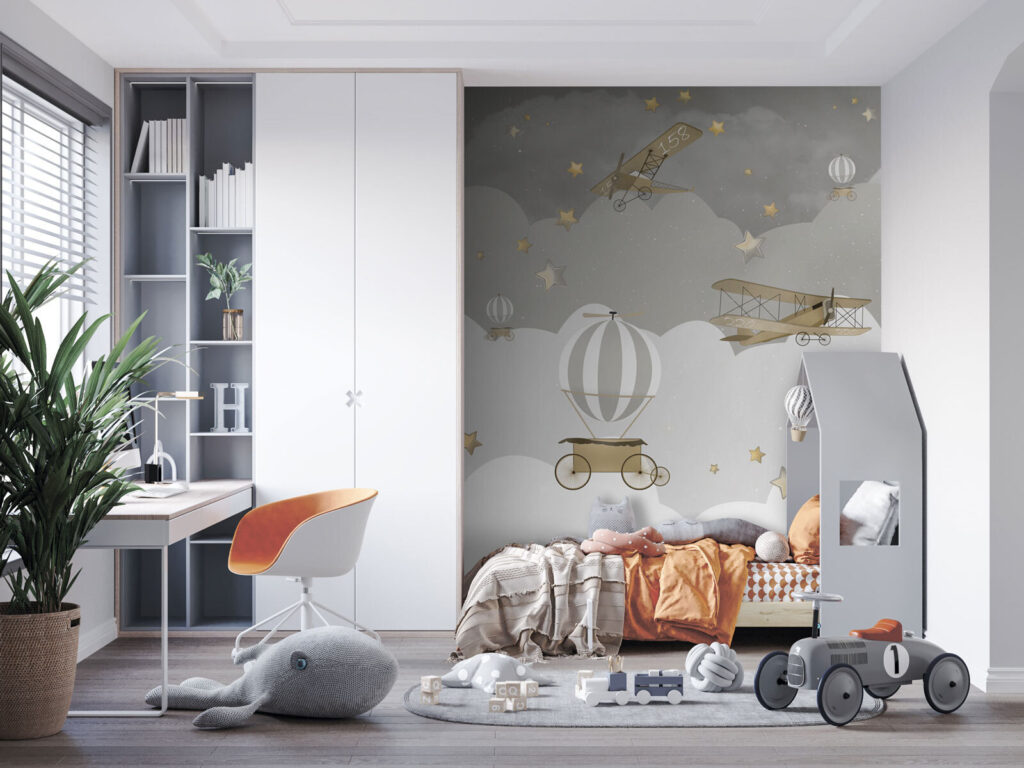 Globos sobre nubes grises — interior 5