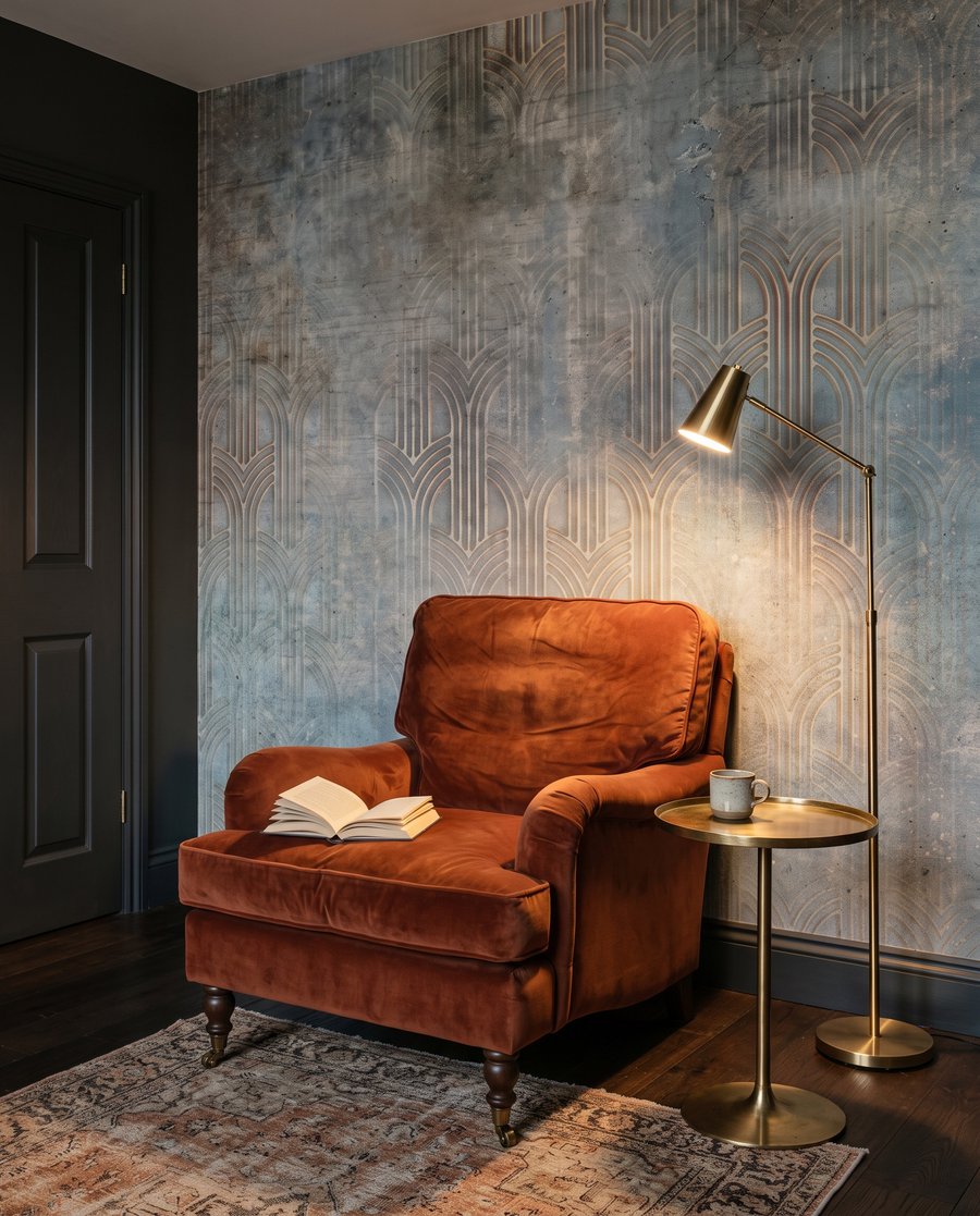 Azul con huellas cálidas — interior 4
