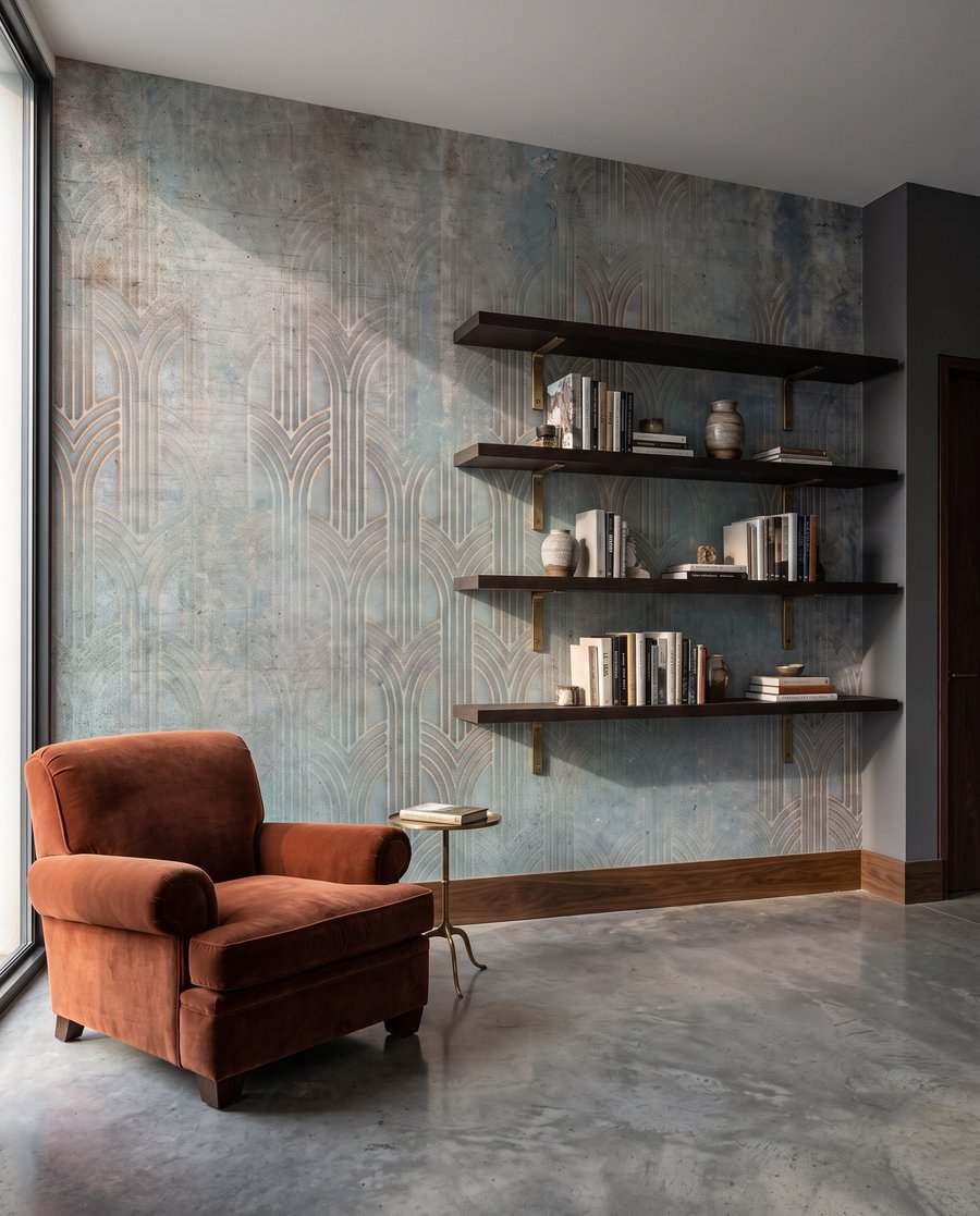 Azul con huellas cálidas — interior 5