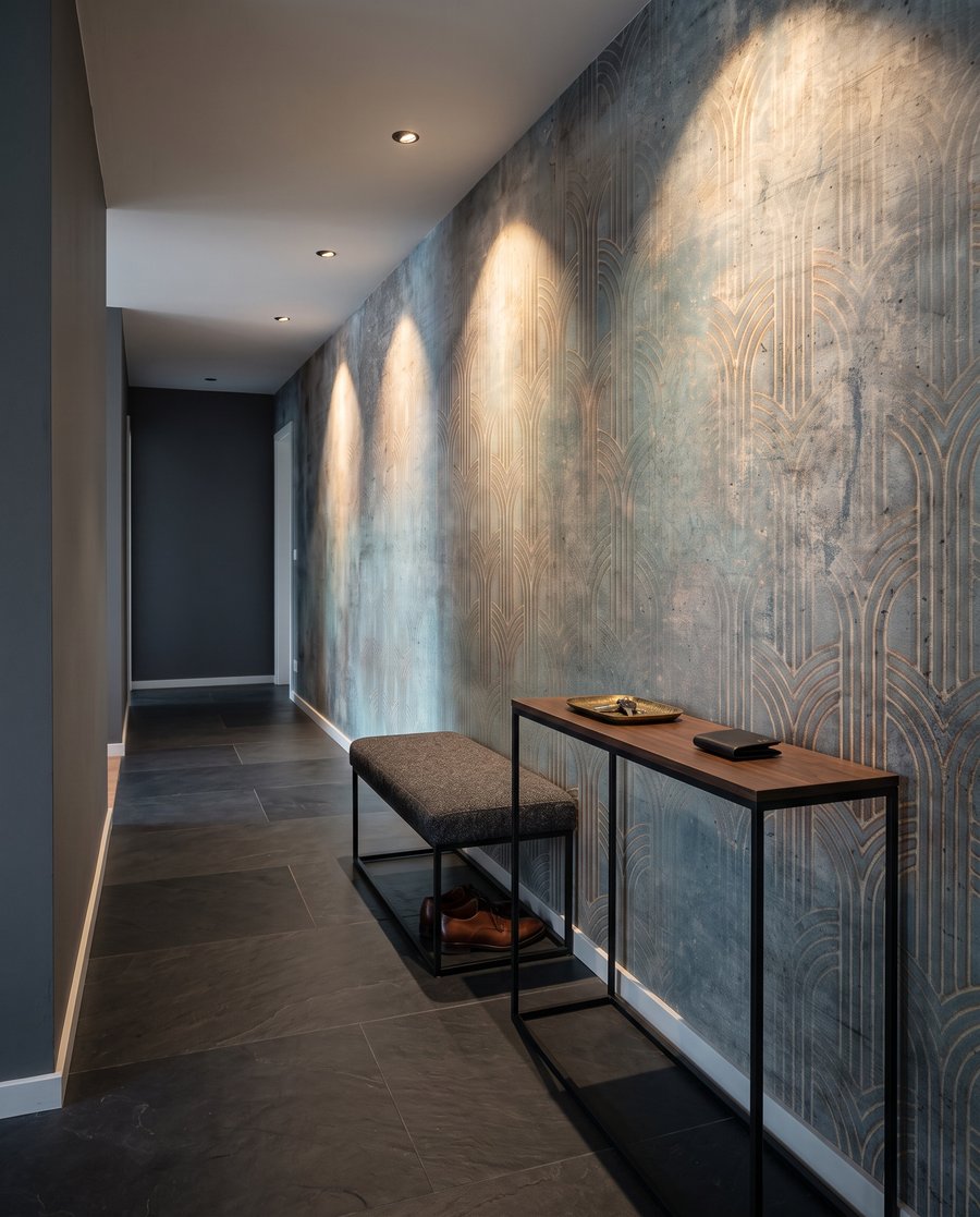 Azul con huellas cálidas — interior 6