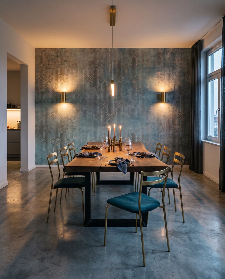 Azul con huellas cálidas — interior 7