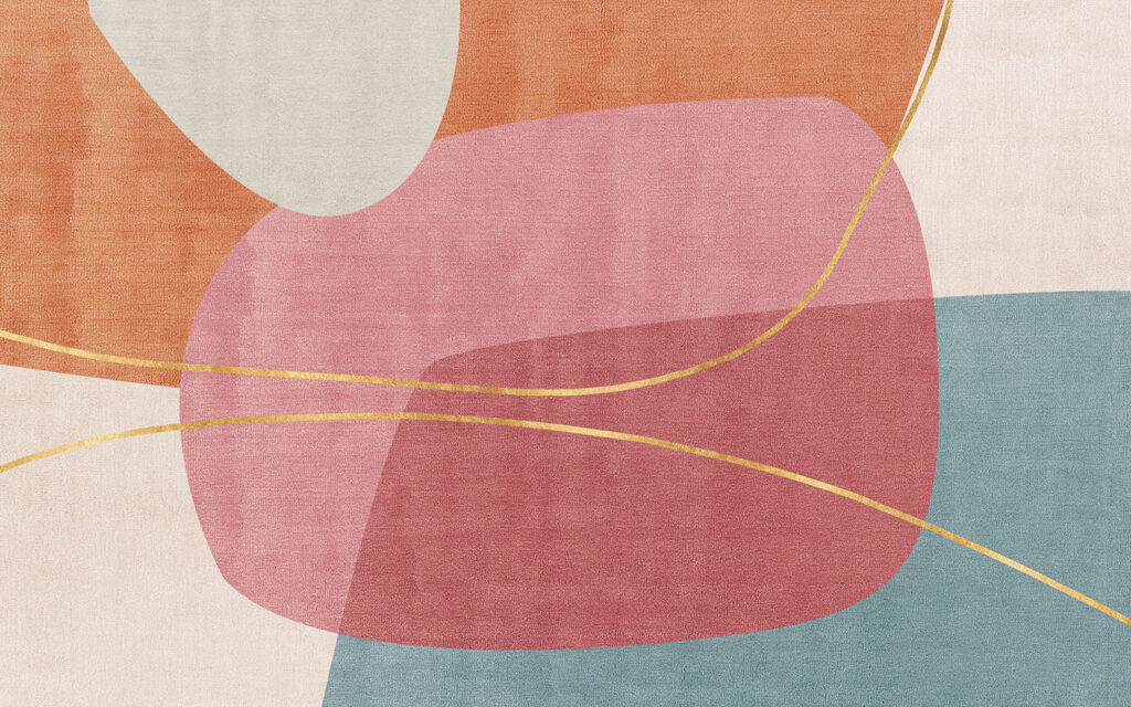 Círculos pastel y dorado — diseño completo