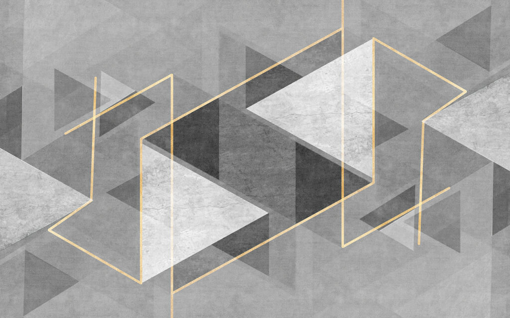 Triángulos en gris profundo — diseño completo
