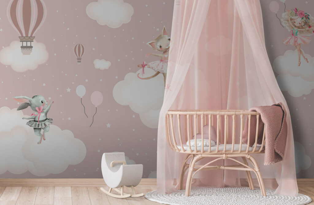 Animales sobre nubes rosas — interior 2