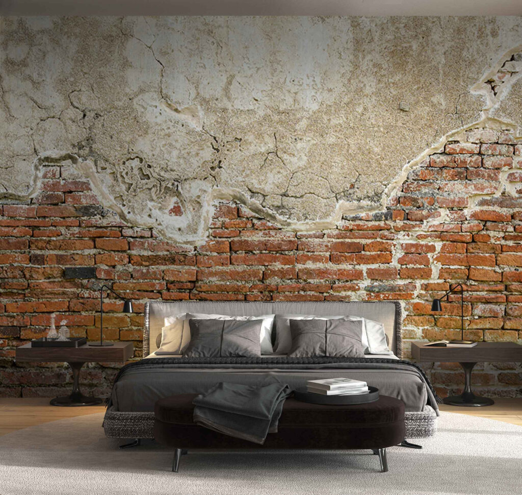 Ladrillos bajo yeso desconchado — interior 2