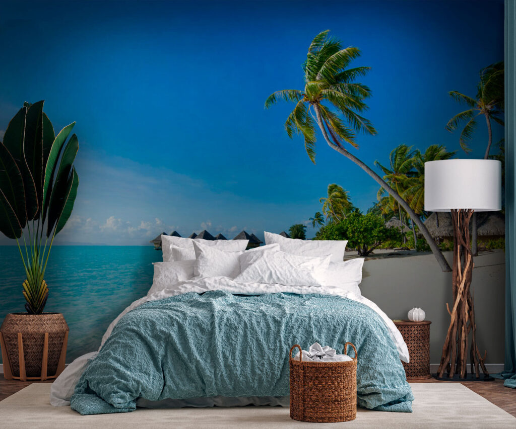 Playa tropical con palmeras — interior 2