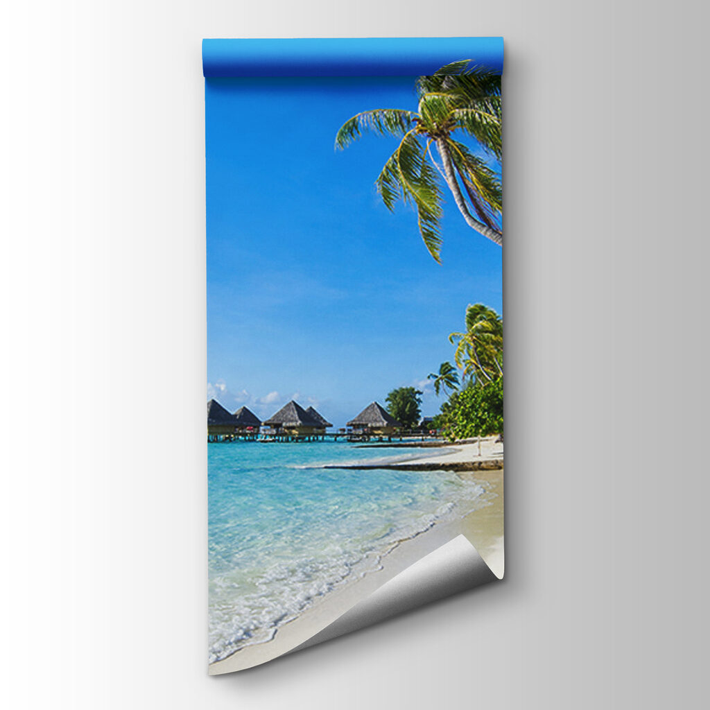 Playa tropical con palmeras — vista del producto