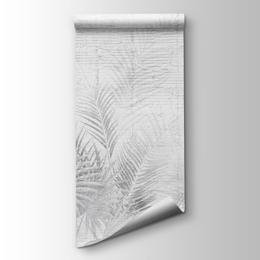 Palmeras blancas sobre muro — vista del producto