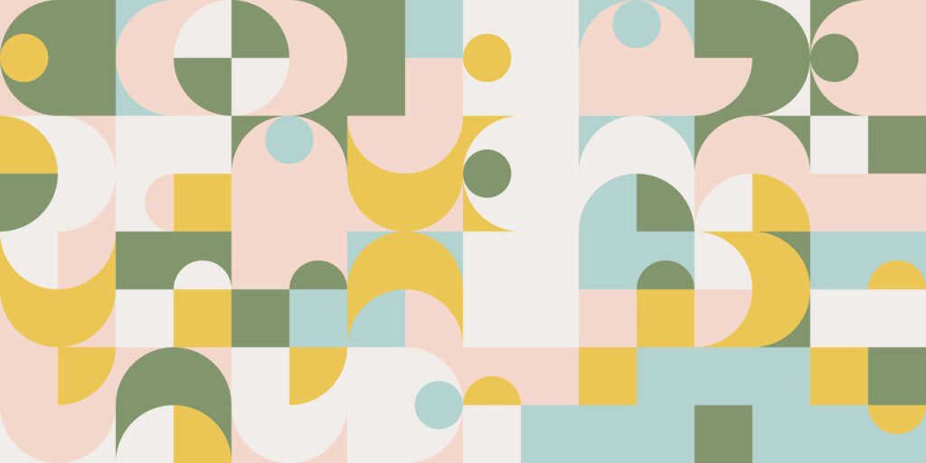Formas pastel con ritmo — diseño completo