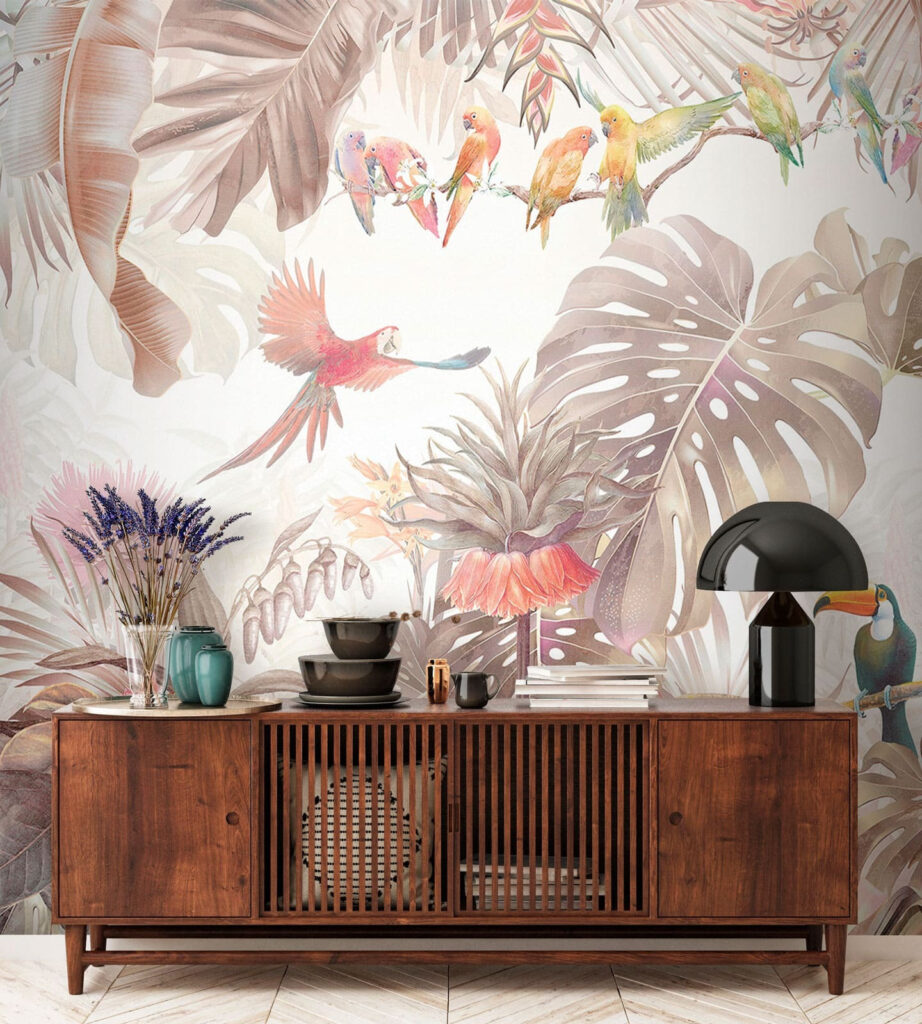 Tucanes entre hojas tropicales — interior 1