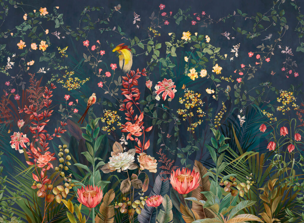 Jardín nocturno de flores — diseño completo