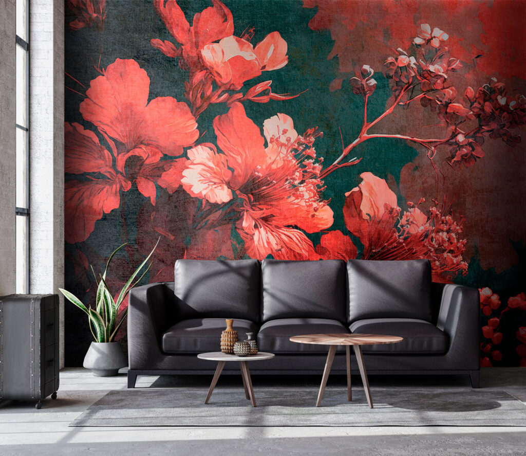 Flores rojas sobre petróleo — interior 2
