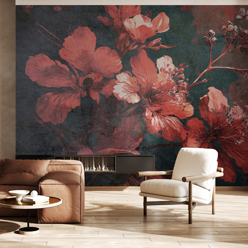 Flores rojas sobre petróleo — interior 4