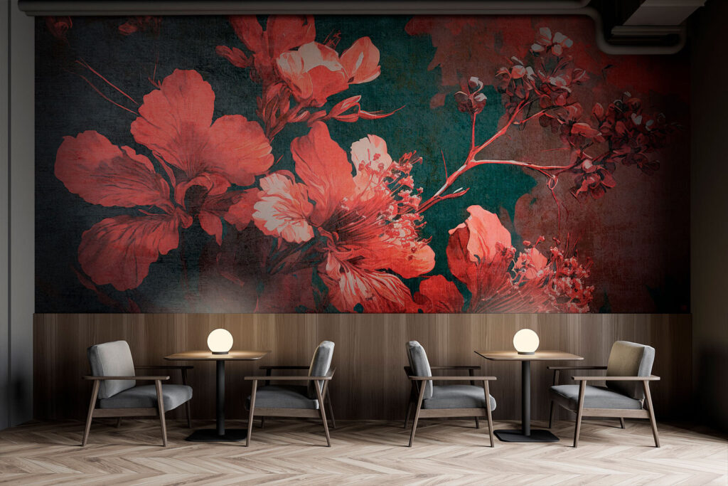 Flores rojas sobre petróleo — interior 3